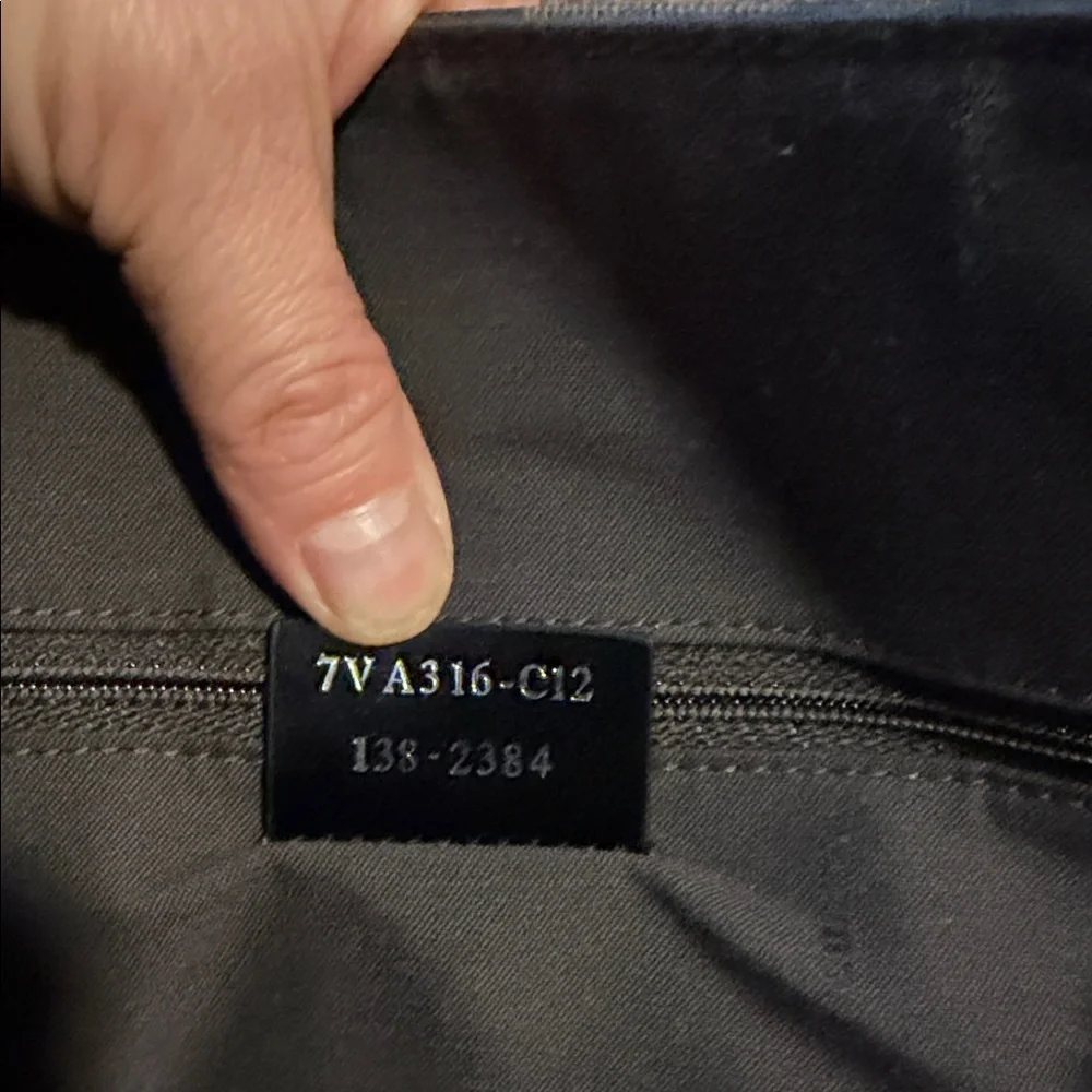 Fendi Striped Black and Tan Tote Bag